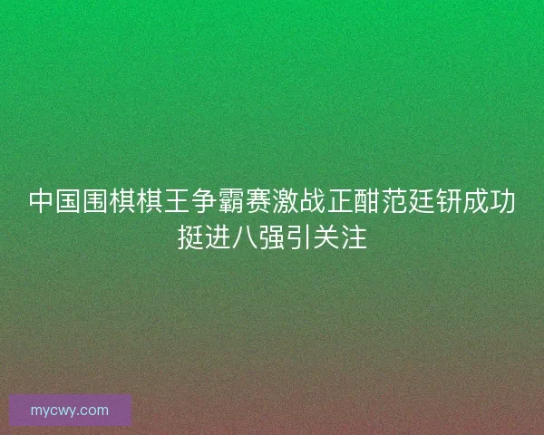 中国围棋棋王争霸赛激战正酣范廷钘成功挺进八强引关注